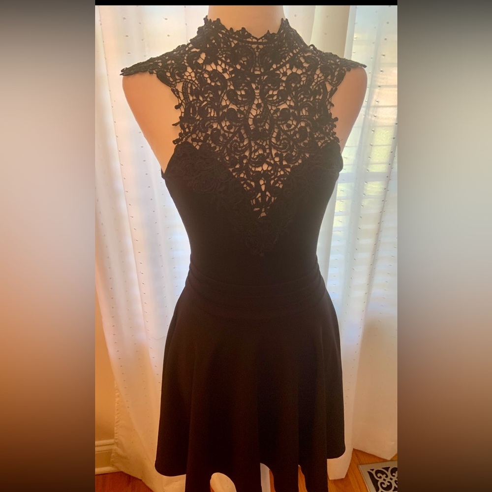 The Vintage Shop Black Lace Mini Dress